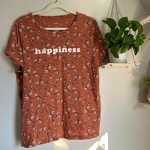🩷SONOMA  FLORAL HAPPINESS GRAPHIC SHORT SLEEVE T SHIRT SIZE EXTRA LARGE XL